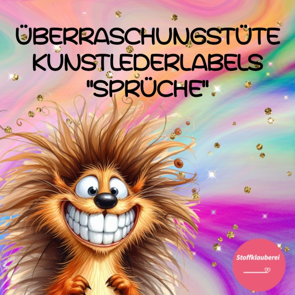 Überraschungstüte Kunstlederlabels "Sprüche"